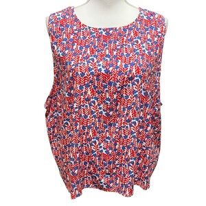 J. Crew‎ Factory Women’s Tank Top 2X Floral Preppy Beachy Patriotic Office NWT